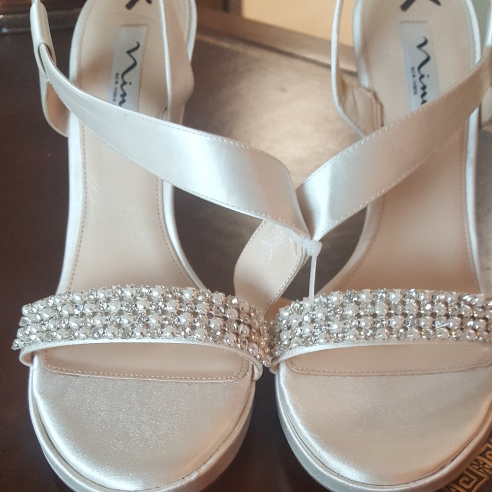 Nina Embellished Satin Sandals